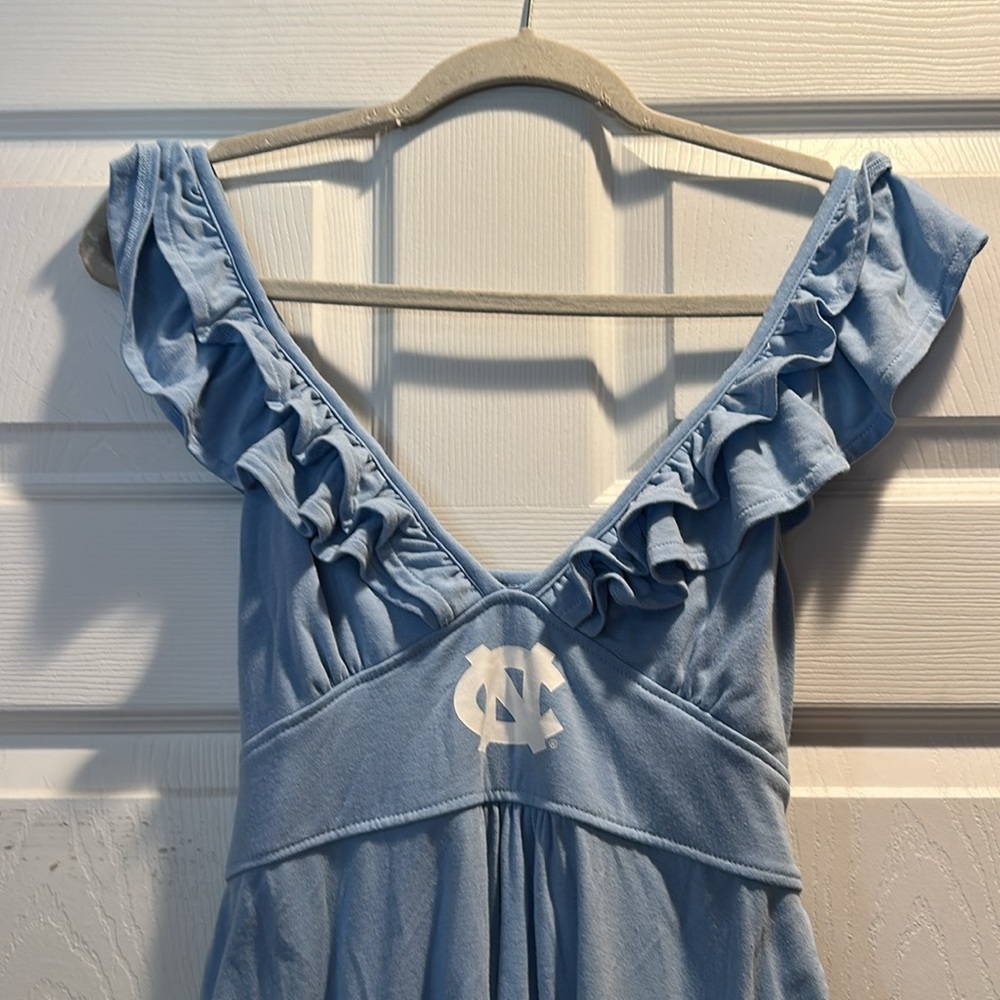 Blue Ruffled Mini Dress - Picture 3 of 7